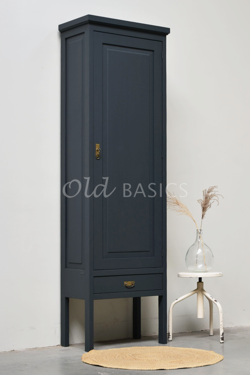 Detail van Smalle Kast Vertou, 1 deuren, RAL7016, grijs, materiaal hout